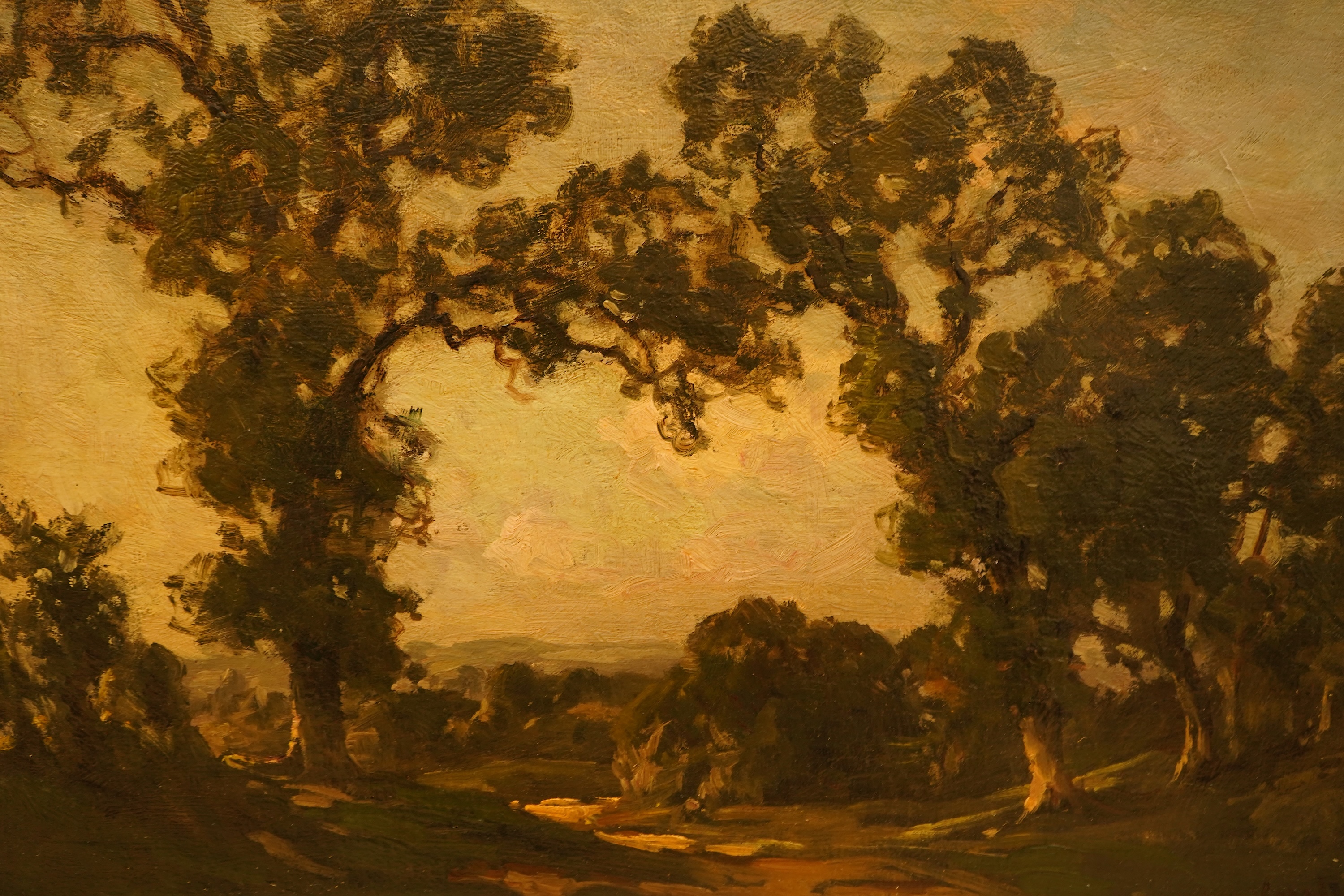 John William Schofield (1865-1944), Rural landscape, signed, oil on canvas, 40 x 60cm, ornate frame